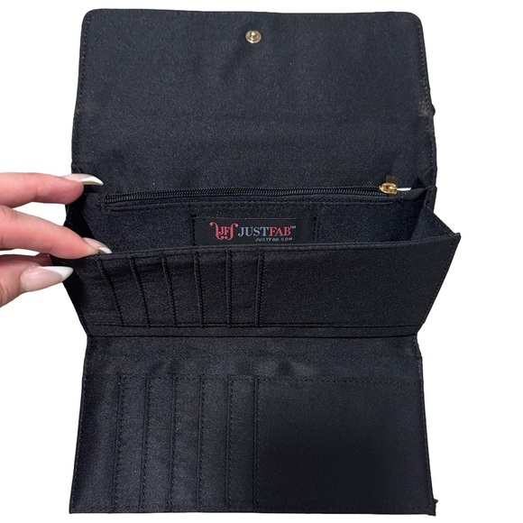 JustFab Black Faux Leather Wallet with Gold Horse Emblem - Picture 7 of 7